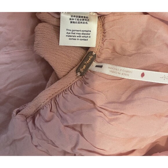 FREE PEOPLE Freya Mini Dress w/ Pockets & Lace Accents - Peach - Large NWOT - Picture 8 of 11